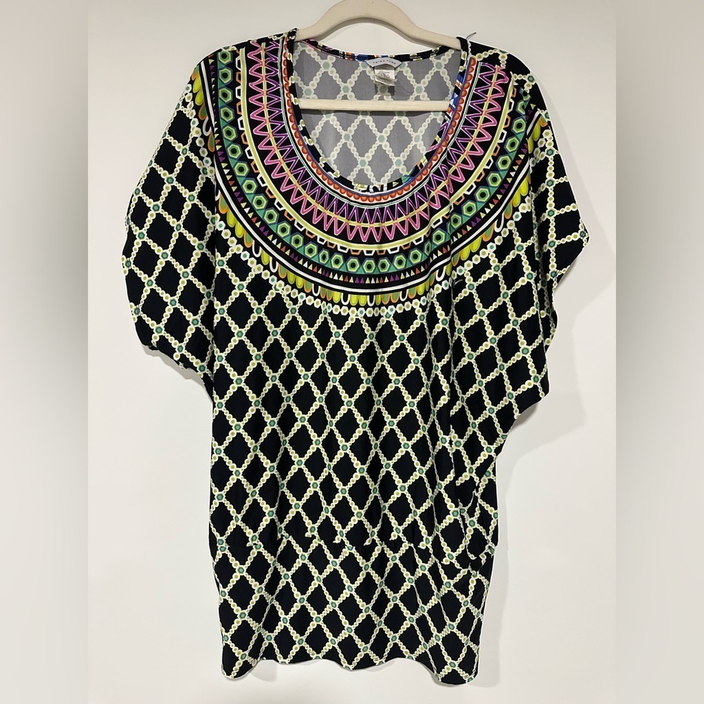Trina Turk Kon Tiki Cover Up Tunic Top Swimsuit Coverup Large